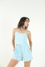 LOOSE FIT SHORTS LIGHT BLUE - Image 4