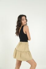 FRILL MINI SKIRT BEIGE - Image 2