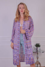 MIDI KIMONO TOP PURPLE