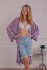 MIDI KIMONO TOP PURPLE - Image 2