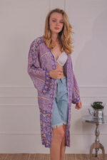 MIDI KIMONO TOP PURPLE - Image 4