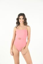ONE PIECE SQUARE NECK WITH BELT DUSTY PINK