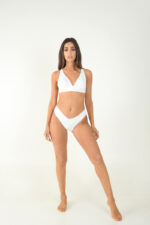 BOTTOM DRAPE SIDES HIGH LEG WHITE