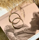 GOLD PLATED 925 SILVER NEEDLE HOOP EARRINGS GOLD
