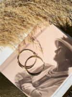 GOLD PLATED 925 SILVER NEEDLE HOOP EARRINGS GOLD - Image 5