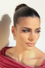 STERLING SILVER NEEDLE CHAIN EARRINGS GOLD - Image 3