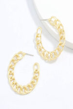 ALLOY CHAIN EARRINGS GOLD