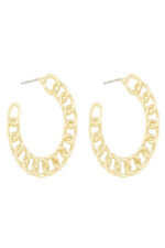 ALLOY CHAIN EARRINGS GOLD - Image 2