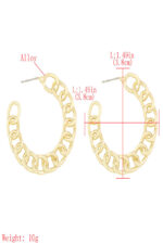ALLOY CHAIN EARRINGS GOLD - Image 4