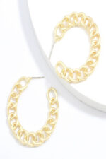 ALLOY CHAIN EARRINGS GOLD - Image 6