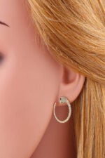 COPER SNAKE EARRING STUDS GOLD - Image 2