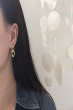 STAINLESS STEEL CHAIN EARRINGS GOLD - Image 3