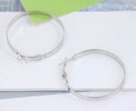 6CM DIAMETER 4MM HOOPS SILVER - Image 2