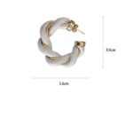 LEATHER WOVEN C SHAPE EAR HOOP WITH SILVER NEEDLE - Image 6