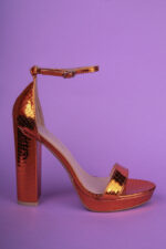 METALIC BRONZE PLATFORM SANDALS