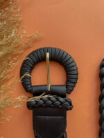 FAUX LEATHER WOOVEN BLACK