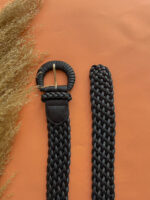 FAUX LEATHER WOOVEN BLACK - Image 2
