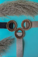 ROUND WOODEN BUCKLE STRAW BELT BEIGE - Image 3