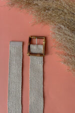 BAMBOO BUCKLE STRAW BELT BEIGE - Image 4