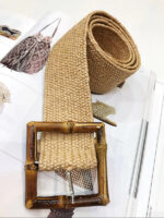 BAMBOO BUCKLE STRAW BELT NATURAL