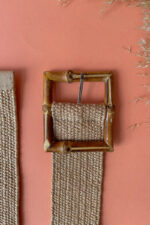 BAMBOO BUCKLE STRAW BELT NATURAL - Image 2