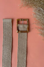 BAMBOO BUCKLE STRAW BELT NATURAL - Image 4