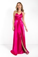 AURELIA SATIN DRESS FUSCIA - Image 2