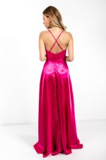 AURELIA SATIN DRESS FUSCIA - Image 4