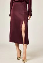 DESIRE SATIN SKIRT WITH SLIT - Image 2