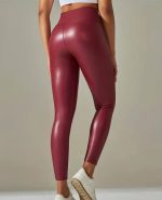 LEGGINGS FAUX LEATHER BORDO - Image 2