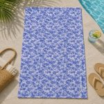 MICROFIBER SUEDE TOWELS HIBISCUS BLUE