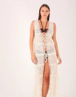 MIRA CROCHET KIMONO BEIGE