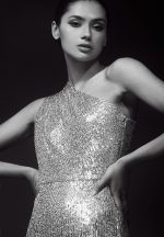 ONE SHOULDER SEQUENCED DRESS
