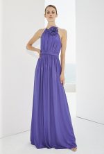 HAULTER NECK MAXI DRESS WITH FLOWER