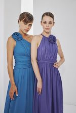 HAULTER NECK MAXI DRESS WITH FLOWER - Image 3