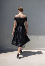 DESIREE BLACK BROCADE DRESS - Image 6