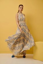 MAXI ΠΛΙΣΕ ΦΟΡΕΜΑ ΜΕ PRINT ΚΑΙ HALTER ΛΑΙΜΟΚΟΨΗ