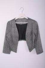METTALIC CROP JACKET GREY