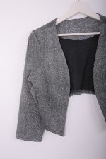 METTALIC CROP JACKET GREY - Image 5