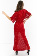 MAXI SEQUENCED DRESS RED - Image 4