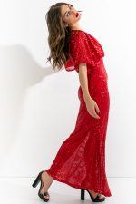 MAXI SEQUENCED DRESS RED - Image 5