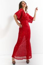 MAXI SEQUENCED DRESS RED - Image 6