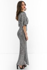 MAXI SEQUENCED DRESS SILVER - Image 3