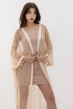 PEARL EMBELLISHED KIMONO NUDE - Image 4