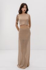 SET OF TOP AND SKIRT IN EMBELLISHED MESH - Image 4