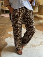CASUAL TROUSERS IN ANIMAL PRINT AND STRIPE DETAIL - Image 2