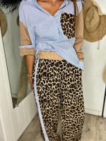 CASUAL TROUSERS IN ANIMAL PRINT AND STRIPE DETAIL - Image 7