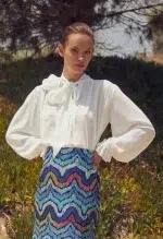 BLOUSE WITH FLOWERS WHITE - Image 2