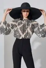 DESIREE PRINTED BLOUSE WITH RUFFLES