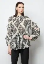 DESIREE PRINTED BLOUSE WITH RUFFLES - Image 3